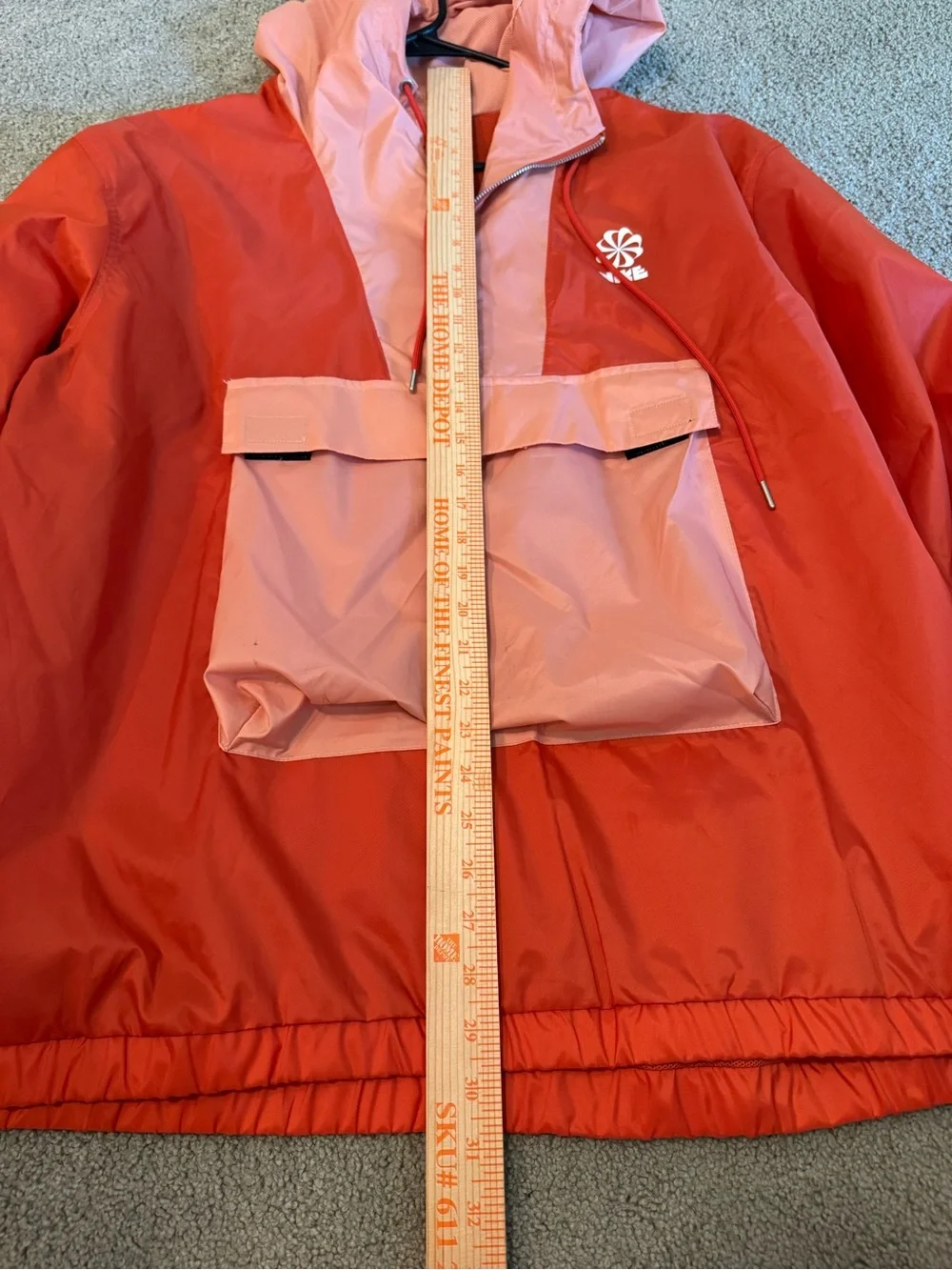 Womens Nike Windbreaker Orange Sportswear Windrunner Jacket Front Pouch Size XL